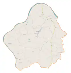 Mapa konturowa gminy Gręboszów, blisko centrum na dole znajduje się punkt z opisem „Lubiczko”