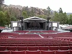 A far-away shot of an open-air theater.