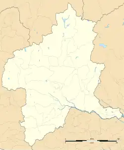 Mapa konturowa Gunmy, po lewej znajduje się punkt z opisem „Tsumagoi”