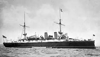 Wczesny brytyjski krążownik pancerny HMS „Orlando” z 1888