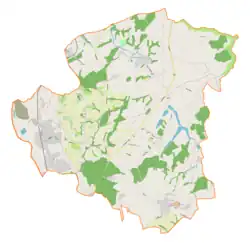 Mapa konturowa gminy Hażlach, na dole nieco na prawo znajduje się punkt z opisem „Zamarski”