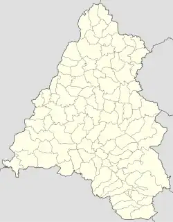 Mapa konturowa okręgu Bihor, po lewej znajduje się punkt z opisem „Cefa”