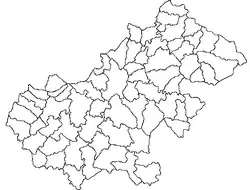 Mapa konturowa okręgu Satu Mare, u góry nieco na prawo znajduje się punkt z opisem „Turulung”