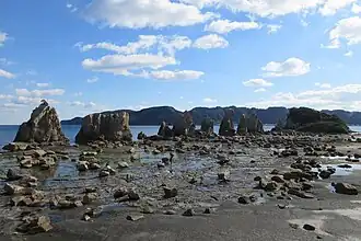 Skały Hashigui w Kushimoto,pref. Wakayama