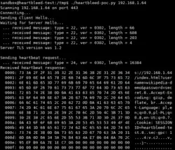 Okno terminala, w którym uruchomiono skrypt do wykorzystania podatności. W uzyskanej odpowiedzi serwera widać dane dostępowe.