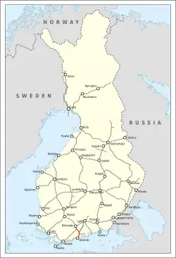 Mapa przebiegu linii kolejowej