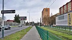 Widok na wschód od skrzyżowania z ul. gen. S. Sosabowskiego