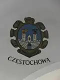 Herb Częstochowy we wnętrzu Krakowskich Sukiennic