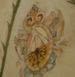 Malarstwo ścienne z tarczą herbu Niesobia (XVII w.)