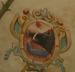 Fresk herbu Świnka na Zamku w Baranowie Sandomierskim