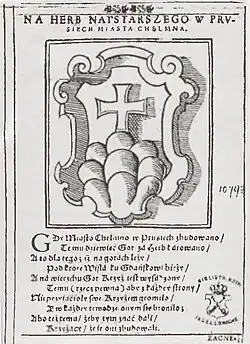 Herb miasta Chełmna według P. Kuszewicza, 1623