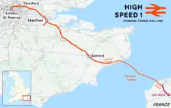 Mapa przebiegu linii kolejowej