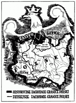 Plakat ten stanowi przykład polskiej propagandy granicznej, z okresu międzywojennego (o czym świadczą granice II Rzeczypospolitej określonej wówczas jako obecne). Przedstawia mapę Polski ujętą w symboliczną formę orła białego w koronie, który otacza granice kraju – podkreślając suwerenność, dumę narodową i historyczne prawa Polski do określonych terytoriów. Ma uzmysłowić Polakom utratę Pomorza Zachodniego, Śląska, Prus Wschodnich, a także Moraw, czy Słowacji - które były ziemiami Piastów.