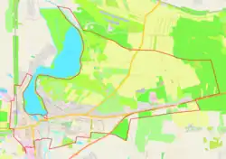 Mapa konturowa Gródka, na dole po lewej znajduje się punkt z opisem „Vorderberg”