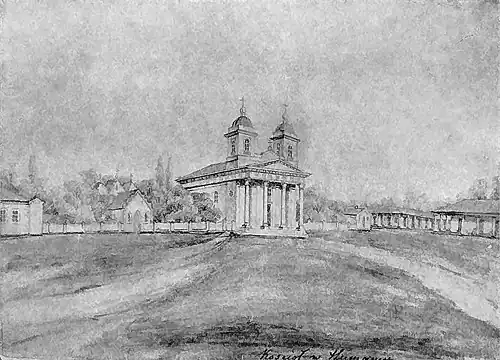 Kościół Wniebowzięcia NMP w 1870 r. na rysunku Napoleona Ordy