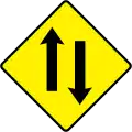 Pair of parallel arrows pointing in opposite directions