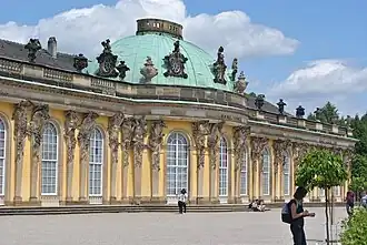 Pałac Sanssouci – rokokowa elewacja, Georg Wenzeslaus von Knobelsdorff