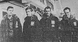 Andrzej Lipkowski (2. od lewej) wśród uczestników III Wyprawy Polskich Biologów na Antarktydę, 1973