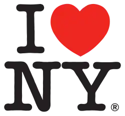 Logo ze sloganem I Love New York zaprojektowane w 1977&nbsp;r. przez Miltona Glasera