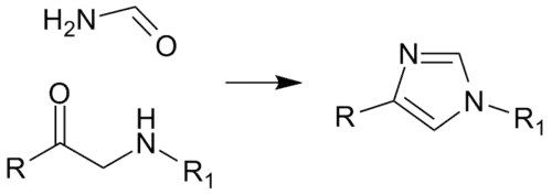Schemat otrzymywania pochodnych imidazolu z wykorzystaniem aminoketonów