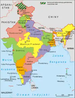 Podział administracyjny Indii w 1957 roku
