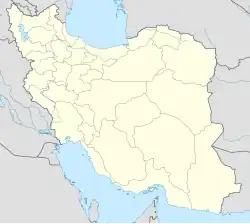 Mapa konturowa Iranu, u góry nieco na lewo znajduje się punkt z opisem „Teheran”