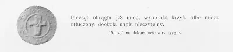 Rzekomy pierwowzór herbu Gminy Izbica za Pieczęcie miast dawnej Polski. Zeszyt 1, Wiktor Wittyg, 1905