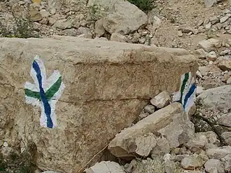 Skrzyżowanie szlaków turystycznych w Izraelu