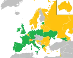 Mapa z zaznaczeniem państw uczestniczących