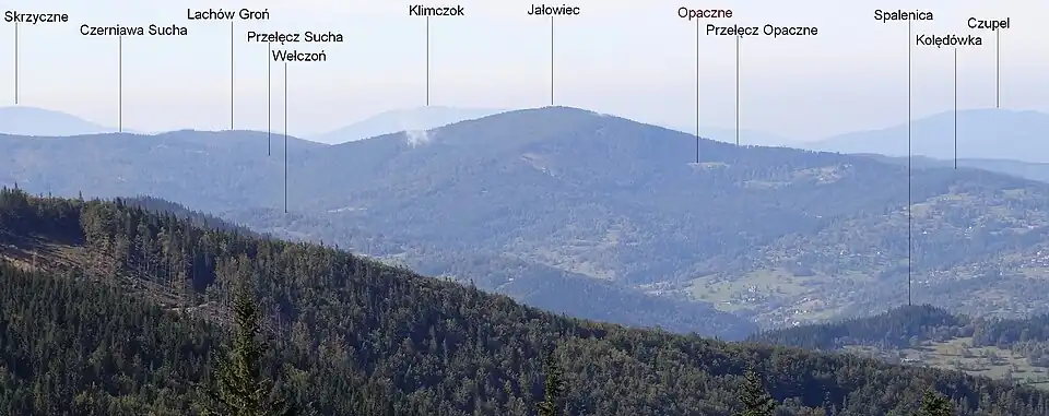 Widok na Kolędówki z Hali Kucałowej