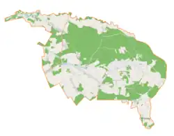 Mapa konturowa gminy Jarocin, u góry nieco na lewo znajduje się punkt z opisem „Domostawa”