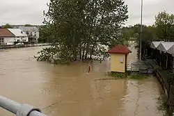 Wylew Jasiołki w Jaśle 16,05.2010, widok z tego samego mostu