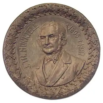 Wizerunek Theofrona Munktella na medalionie, Muzeum w Eskilstunie