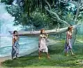 La Farge John Girls Carrying A Canoe