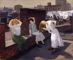 John French Sloan, Niedziela, kobiety suszące włosy, 1912, Addison Gallery of American Art (nr kat. 906)