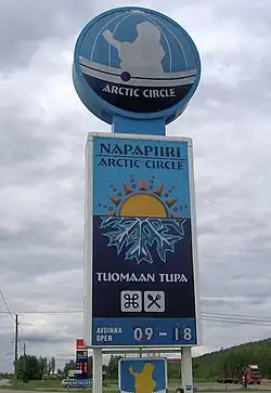 Koło polarne przy E8 w&nbsp;Juoksenki, Finlandia
