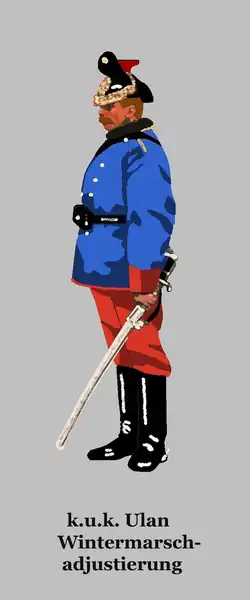Cesarski i królewski ułan w mundurze zimowym