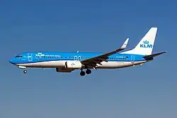 KLM Boeing 737-800 na lotnisku w Barcelonie