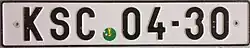 Wzór słowackiej tablicy rejestracyjnej przed rokiem 1997