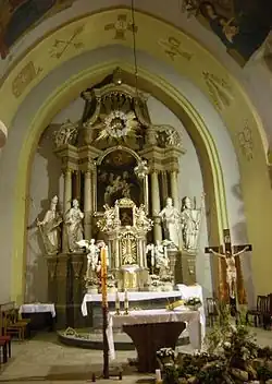 Ołtarz barokowy z XVIII wieku w kościele