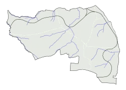 Mapa konturowa Kalwarii Zebrzydowskiej, w centrum znajduje się punkt z opisem „Zbór Kościoła Adwentystów Dnia Siódmego w Kalwarii Zebrydowskiej”