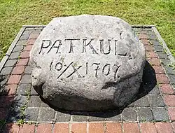 Kamień upamiętniający egzekucję Jana Reinholda Patkula