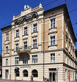 ul. Krakowska 2 (ul. Józefa Dietla 43, ul. Miodowa 2)Kamienica (proj. Karol Knaus, 1897–1901)