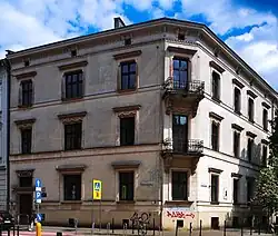 ul. Kochanowskiego 7 (ul. Michałowskiego 12)Kamienica, obecnie budynek Collegium Medicum Uniwersytetu Jagiellońskiego, Wydziału Nauk o Zdrowiu (proj. Kazimierz Zieliński, 1902)