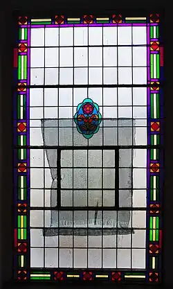 Witraż o motywie geometrycznym (1913),Kraków, ul. Zwierzyniecka 17,IV półpiętro