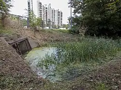 Przepust pod ulicą Beethovena, część południowa, widok w kierunku wschodnim