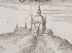 Kaplica św. Anny w Pińczowie w 1657 roku z rysunku Erika Jönsona Dahlberga