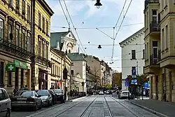 Widok ze skrzyżowania z ul. Batorego na południe.