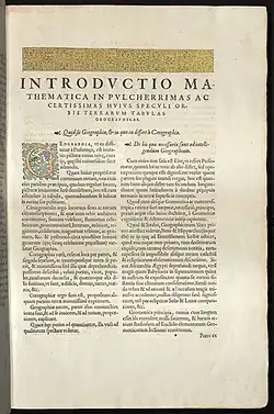 Pierwsza strona wstępu do geodezji Michela Coigneta