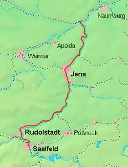 Mapa przebiegu linii kolejowej 6303, 6305